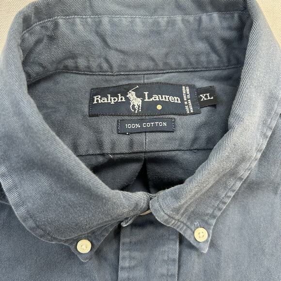 Ralph Lauren Polo Long Sleeve Dress Shirt Men’s XL Blue Red Pony - Picture 4 of 7